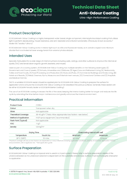 TDS - Anti-Odour Coating