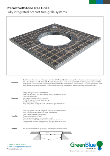 GBU Precast Settstone Tree Grille Datasheet