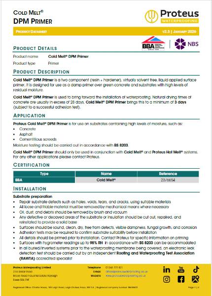 Product Data Sheet - Cold Melt® DPM Primer