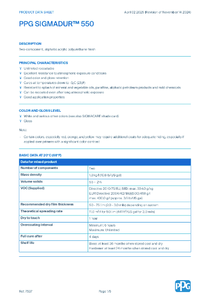 PPG SIGMADUR™ 550