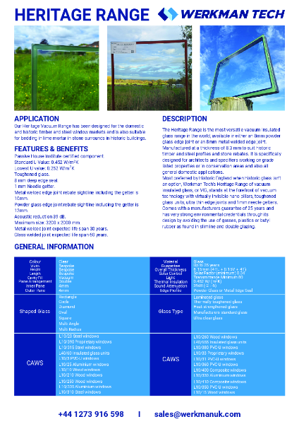 Heritage Range Vacuum Glass