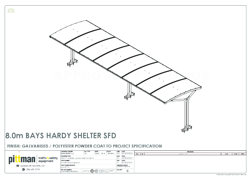Brooklyn Bike Shelter 8 Metre - Drawing