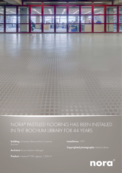 nora pastille flooring has been installed in the Bochum library for 44 years