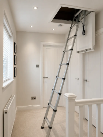 Insulated Metal Loft Hatch with Ladder – Picture Frame – U‑value 0.567 W/m²K - R12 Range - Loft Hatches Ceiling Panels