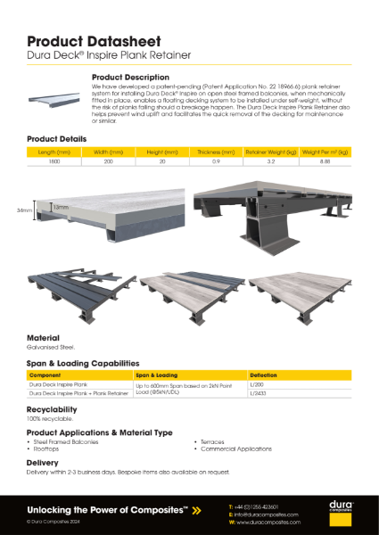 Dura Deck® Inspire Plank Retainer