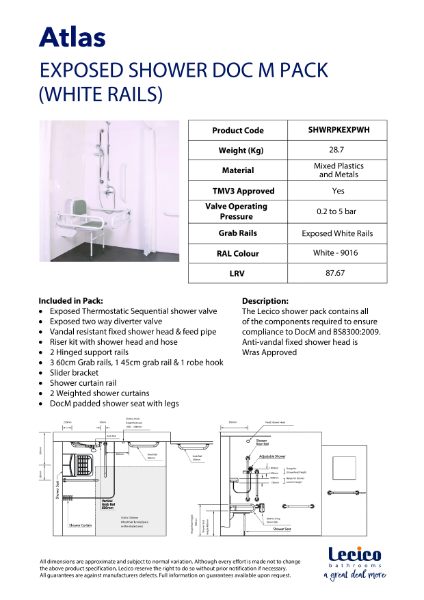 SHWRPKEXPWH - Exposed DOC M Shower Pack