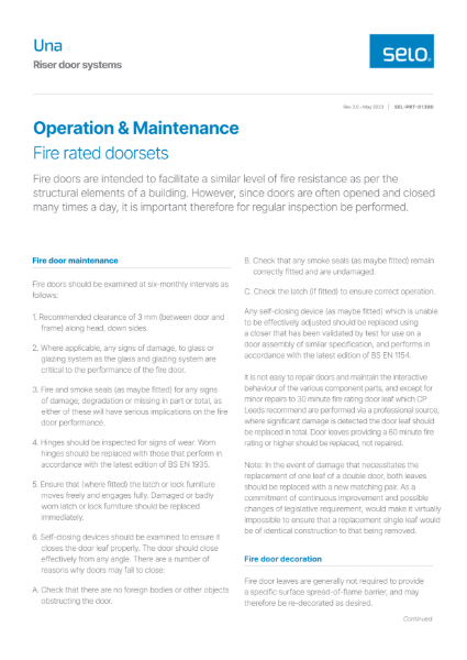 Timber Riser Doors Operation & Maintenance | Una from Selo