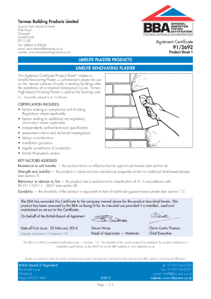 BBA Agrément Certificate