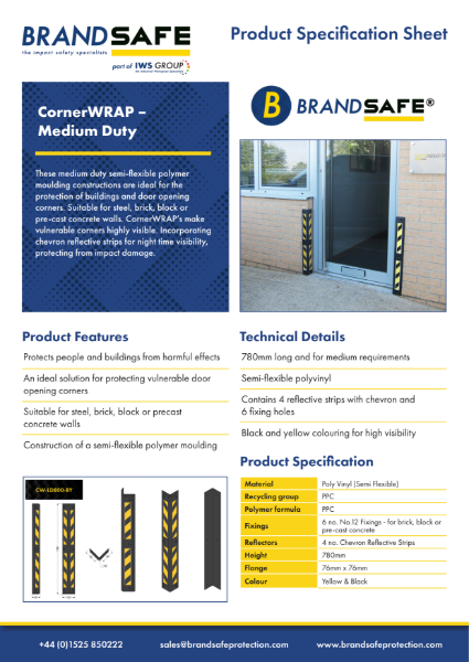 CornerWRAP Protector (Medium Duty) - Brandsafe Spec Sheet