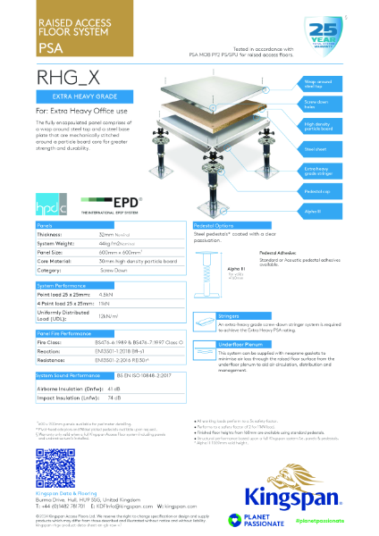 Kingspan RHG_X Product Datasheet