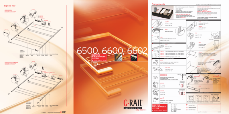 G-Rail electric wintergarden system - 6500, 6600, 6602