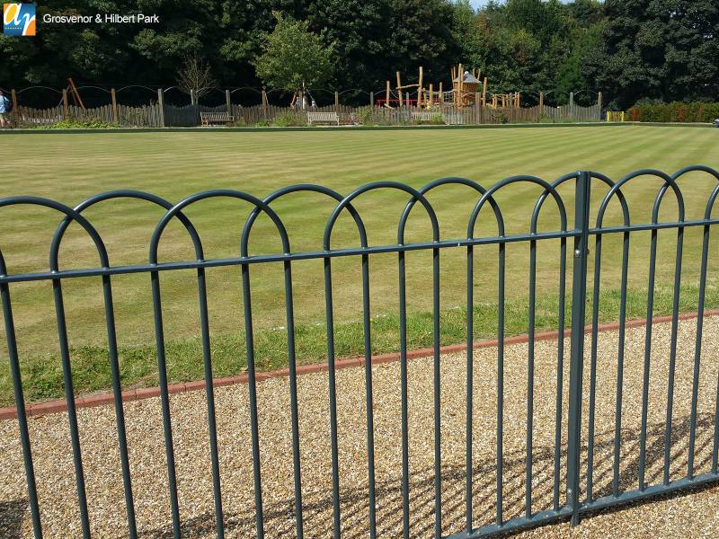 Interlaced Bow Top Steel Railings – Decorative Perimeter Fencing