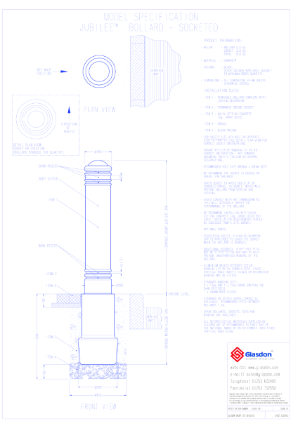 Jubilee™ Bollard - Durapol® Model - Socketed