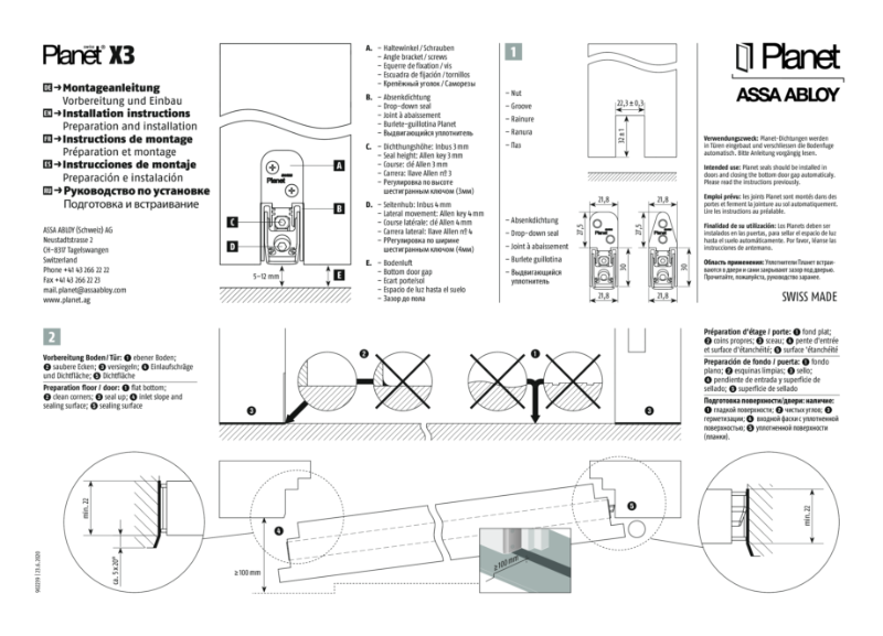 Planet X3 fitting instructions