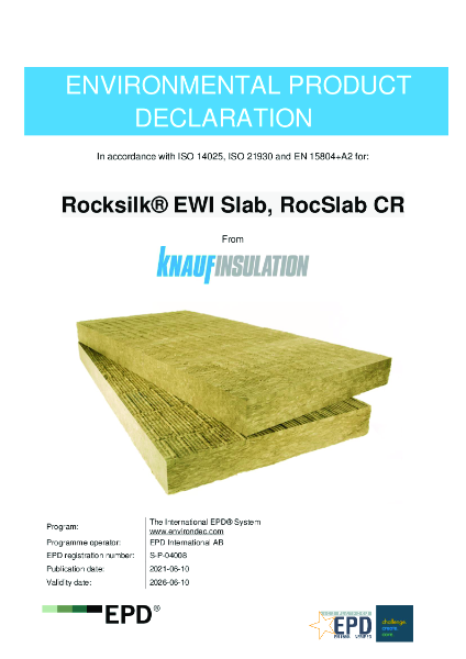 Knauf Insulation Rocksilk EWI Slab EPD S-P-04008