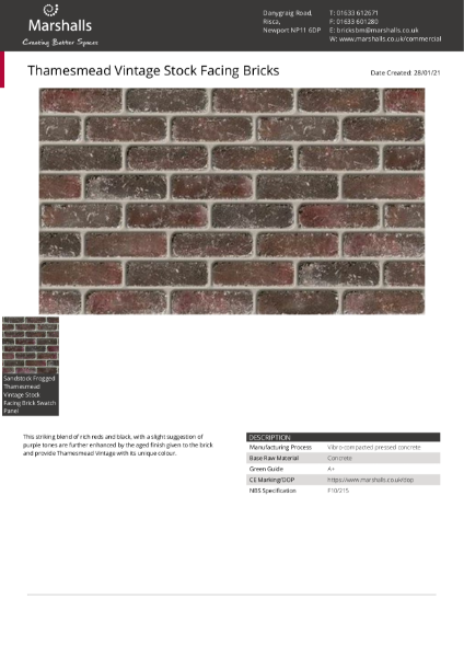 Thamesmead Vintage Stock Facing Brick