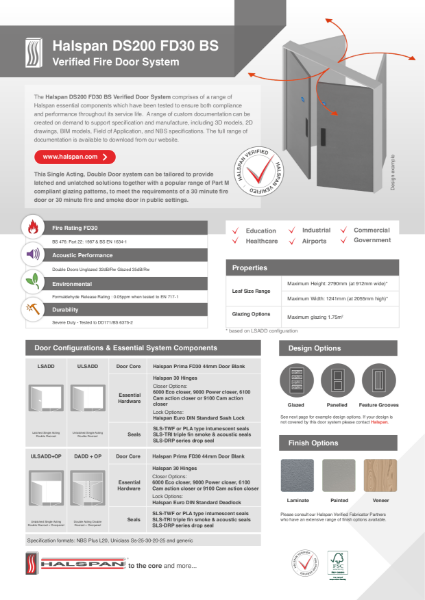 Halspan DS200 FD30 BS - Verified Door System