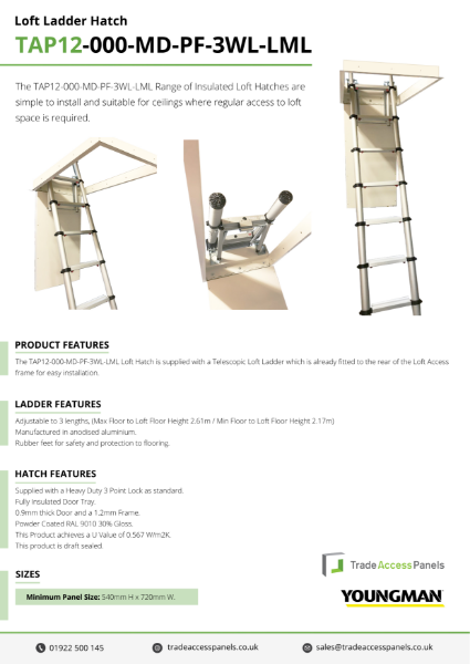 Loft Hatch and Youngman Ladder Spec
