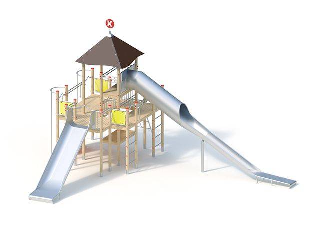 Climbing Tower - Combination 111 - Children's Climbing Tower with Slides