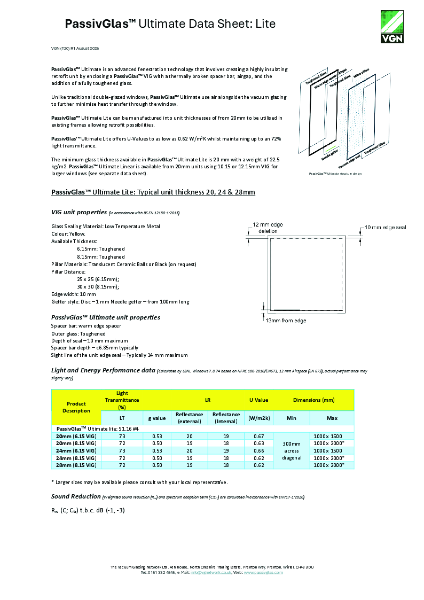 PassivGlas™ Ultimate Lite Data sheet