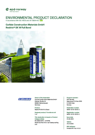 RESITRIX® SK W Full Bond - Environmental Product Declaration EPD