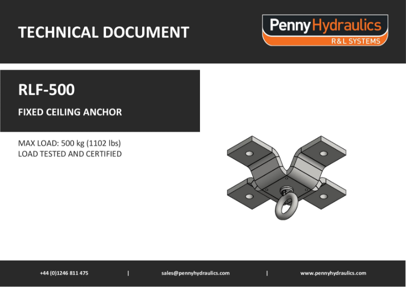RLF500 Celling Anchor Technical Document