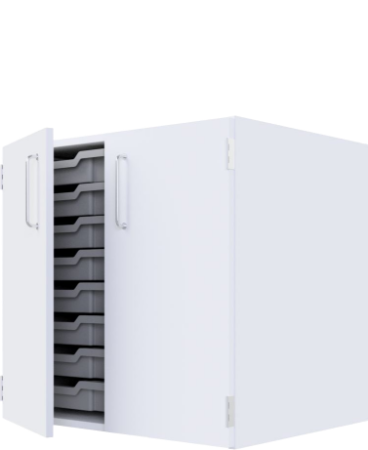 Inventar for utdanning - 5314 Underskab med plastbakker (H75mm), dobbelt låge