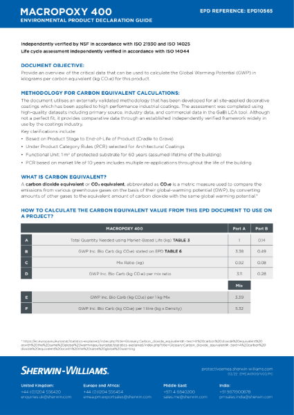 Macropoxy 400 EPD Certificate