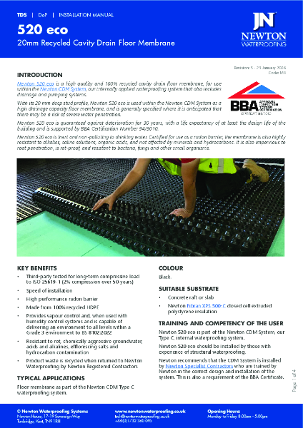 Newton CDM 520 eco Floor TDS 5