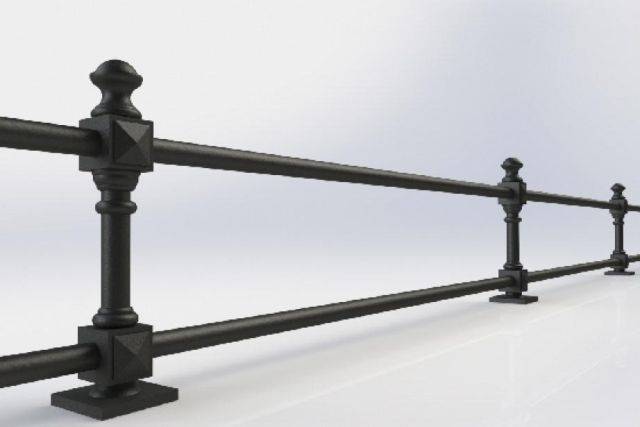 ASF Bourne 2 Rail Cast Iron Post and Rail System