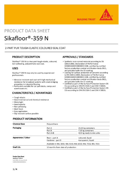 Product Data Sheet - Sikafloor 359N