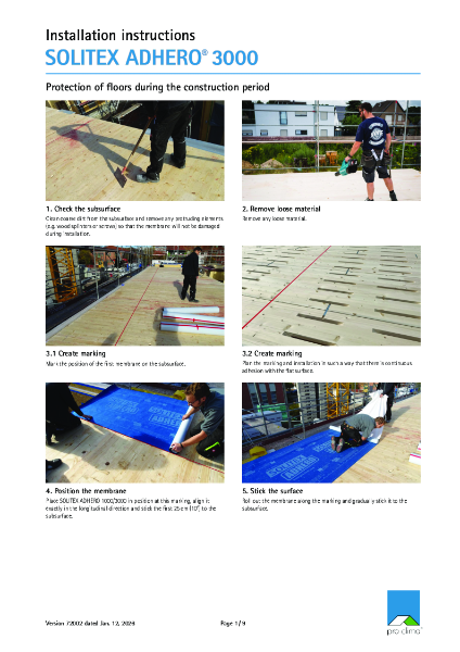 Pro Clima Solitex Adhero 3000 Installation Guide