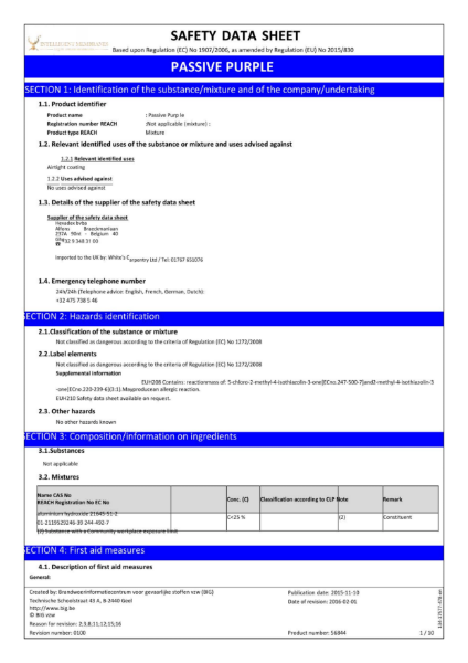 Passive Purple Spray SDS 2023