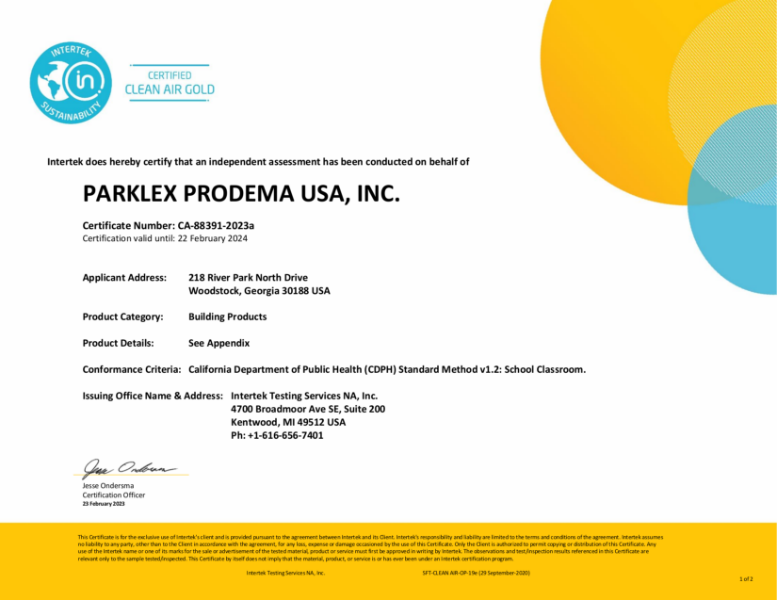 Clean Air Gold Certificate NATURCLAD - W