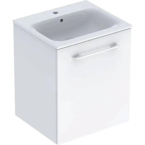 Geberit Selnova Square Set Of Vanity Basin, Slim Rim, With Cabinet, One Door