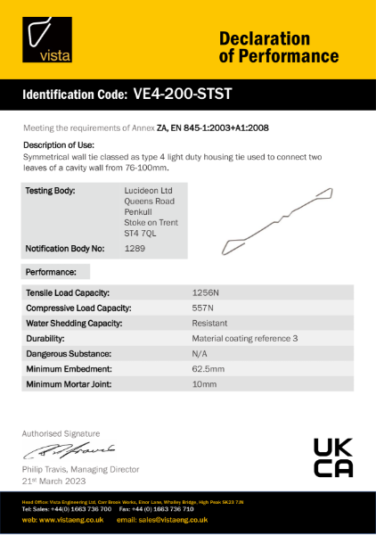 VE4-200-STST Declaration of Performance