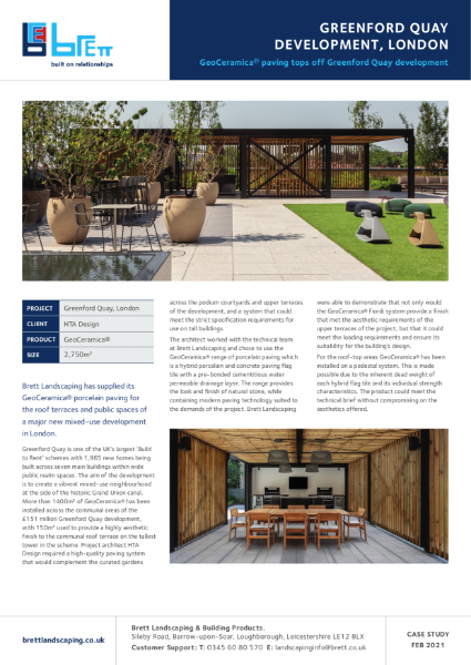 GeoCeramica® paving tops off Greenford Quay development in London.