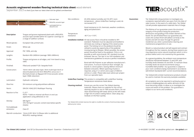 Acoustix Flooring Data Sheet CMS Danskin