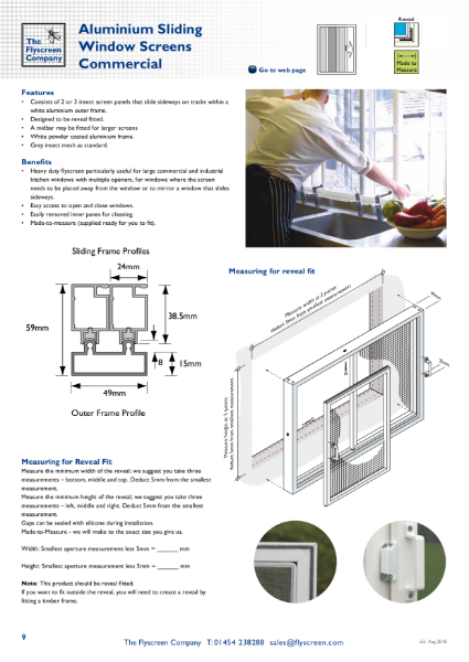 Commercial Sliding Window Flyscreen