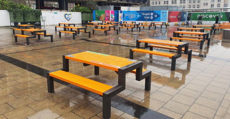 Euston Station Picnic Tables