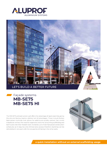 MB-SE75 Unitised facade system - Product information