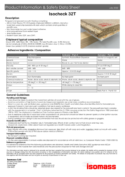 Isocheck 32T - Safety Data Sheet