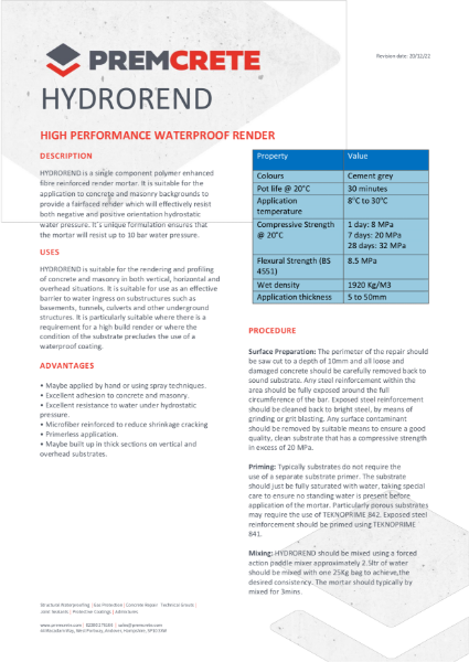 Hydrorend TDS