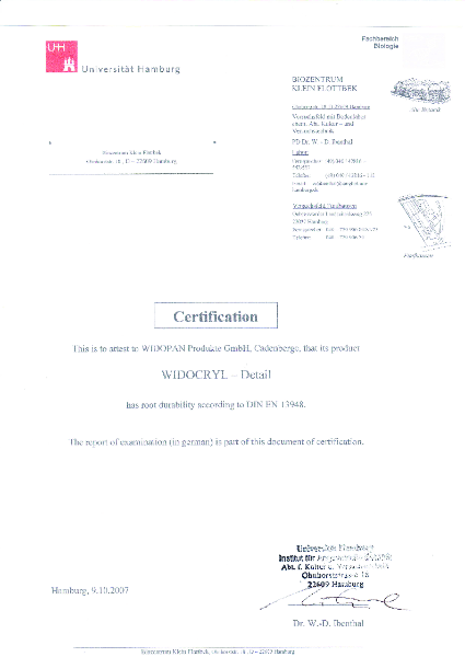  Root durability - Widocryl