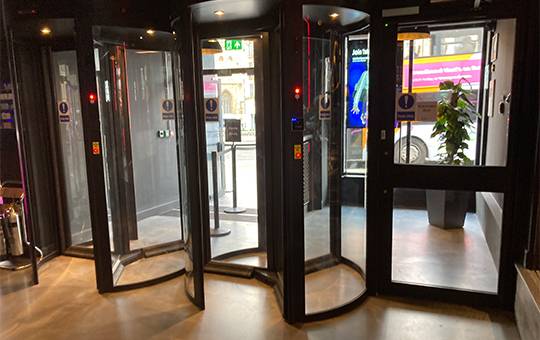 Security Revolving Doors at Luxe Fitness