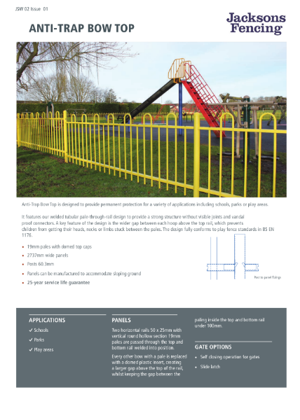 Anti-Trap Bow Top Fencing Spec Sheet