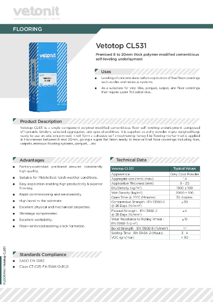 TDS - Vetotop CL531 - Flooring - EN