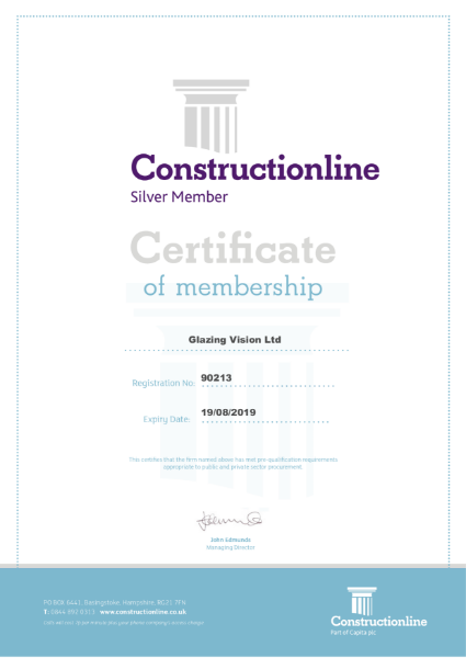 Constructionline Certificate of Membership