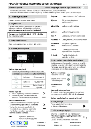 Esteri 9570 moppi käyttöohje