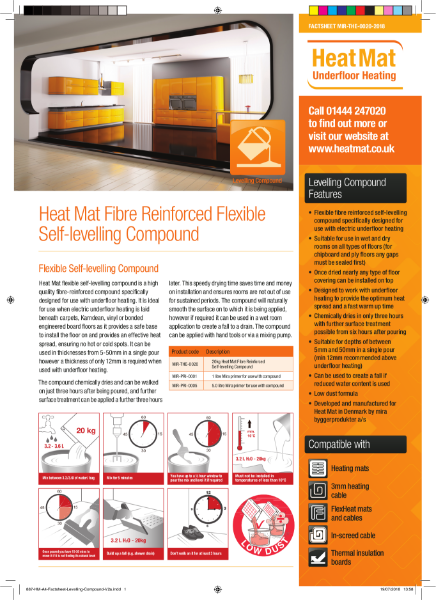 Heat Mat Fibre Reinforced Flexible Self-levelling Compound Fact Sheet